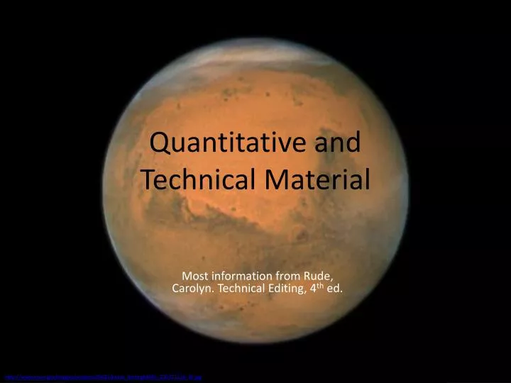 quantitative and technical material