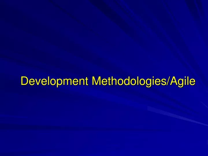 development methodologies agile
