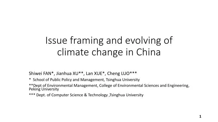 issue framing and evolving of climate change in china