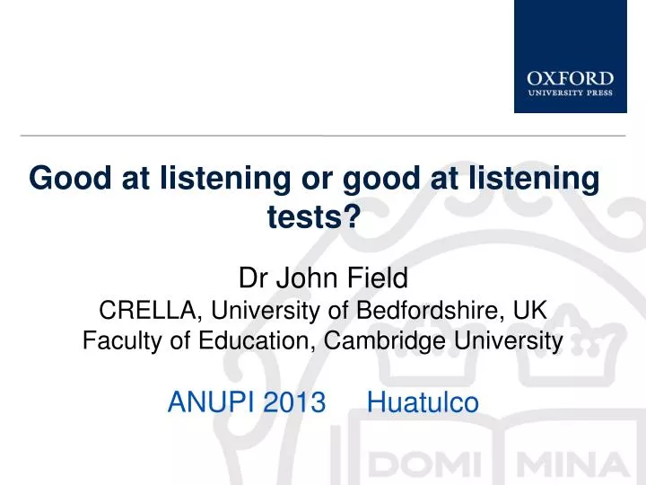 good at listening or good at listening tests