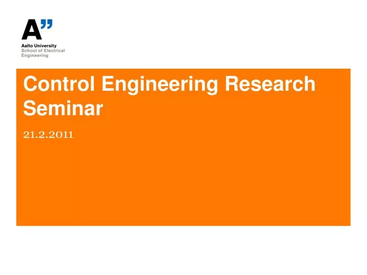 control engineering research seminar