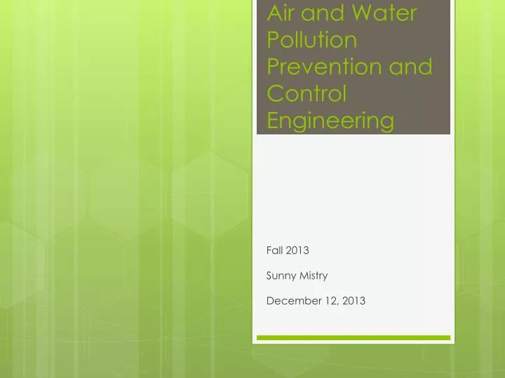 air and water pollution prevention and control engineering