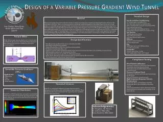 Design of a Variable Pressure Gradient Wind Tunnel
