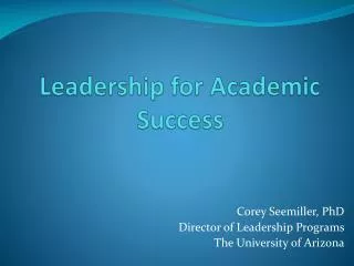 Leadership for Academic Success