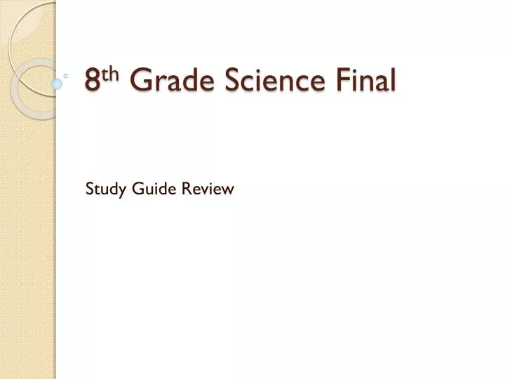 8 th grade science final