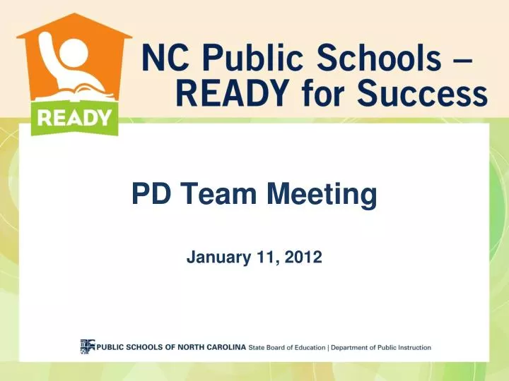 pd team meeting january 11 2012