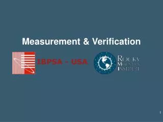 Measurement &amp; Verification