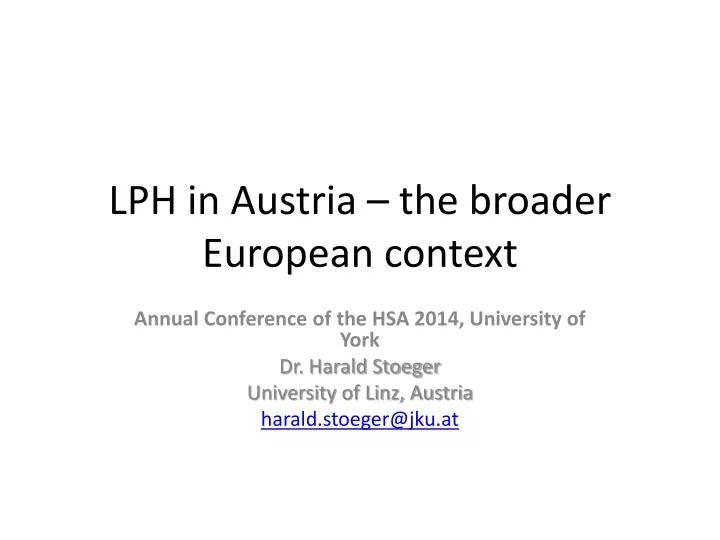 lph in austria the broader european context
