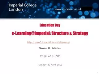 education day e learning@imperial structure strategy