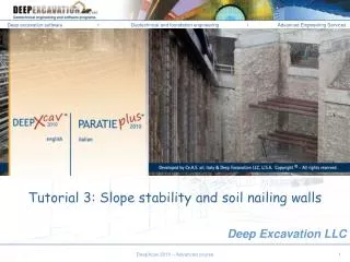 Tutorial 3: Slope stability and soil nailing walls