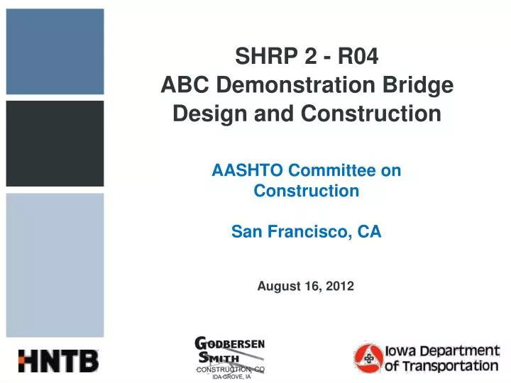 shrp 2 r04 abc demonstration bridge design and construction