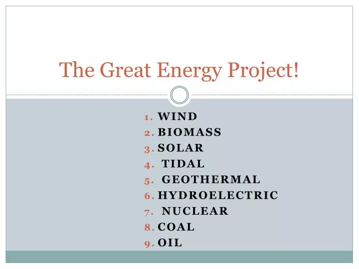 the great energy project