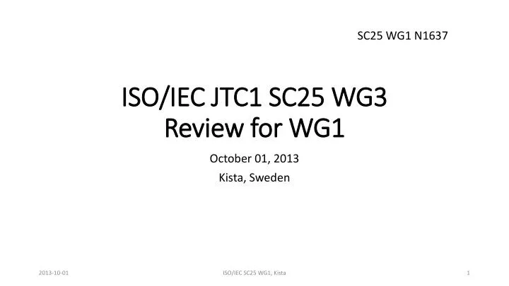 iso iec jtc1 sc25 wg3 review for wg1