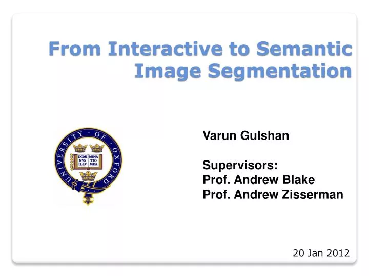 from interactive to semantic image segmentation