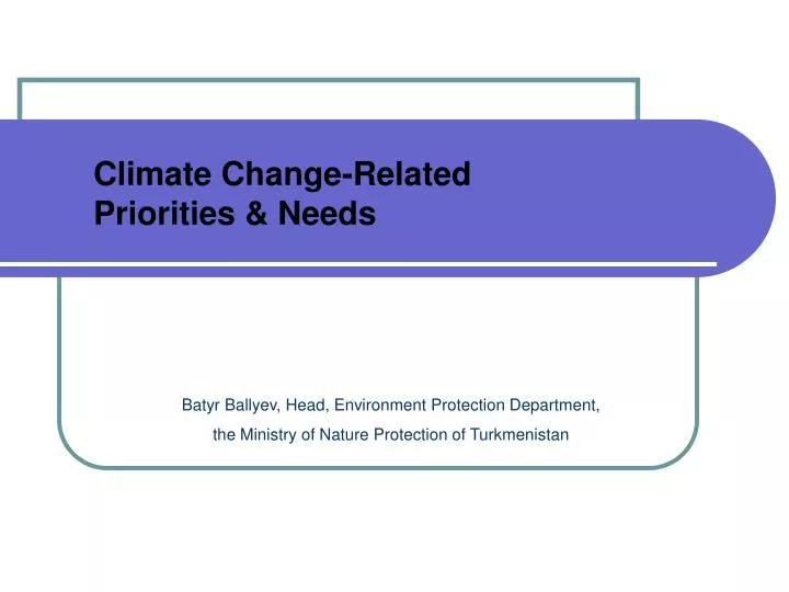 climate change related priorities needs