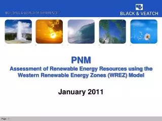 PNM Assessment of Renewable Energy Resources using the Western Renewable Energy Zones (WREZ) Model