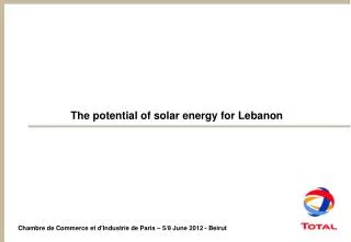 The potential of solar energy for Lebanon
