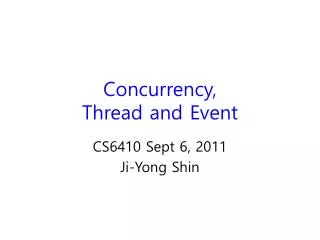 Concurrency, Thread and Event