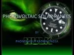 PHOTOVOLTAIC SOLAR PANELS - slide 1