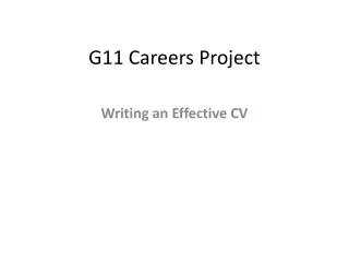 G11 Careers Project