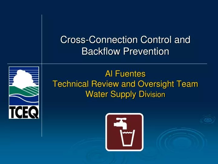 cross connection control and backflow prevention