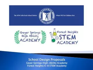 School Design Proposals Geyer Springs High-Ability Academy Forest Heights K-8 STEM Academy