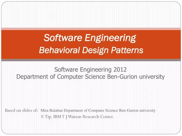 software engineering behavioral design patterns