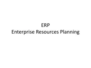 erp enterprise resources planning