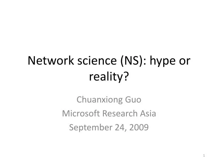 network science ns hype or reality