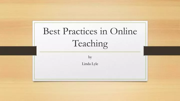 best practices in online teaching