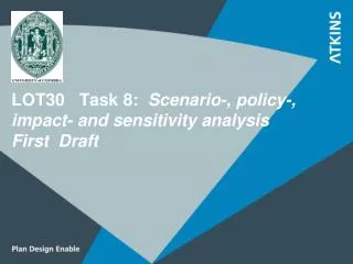 LOT30 Task 8: Scenario-, policy-, impact- and sensitivity analysis First Draft