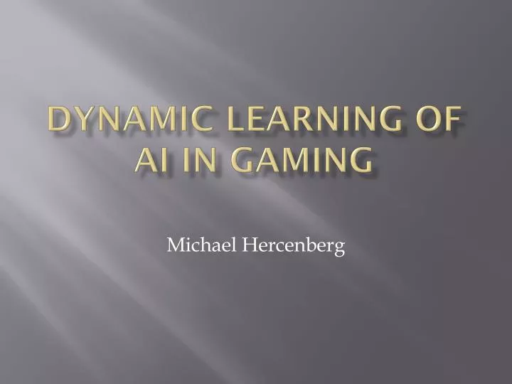 dynamic learning of ai in gaming