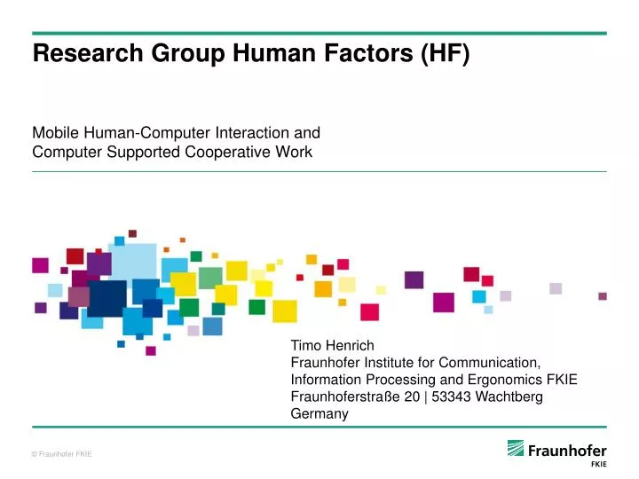 research group human factors hf