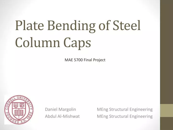 plate bending of steel column caps