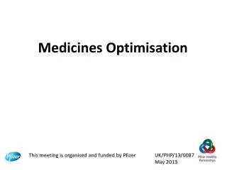 Medicines Optimisation