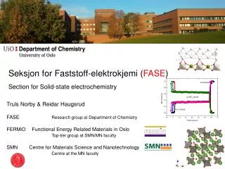 Seksjon for Faststoff-elektrokjemi ( FASE ) Section for Solid-state electrochemistry