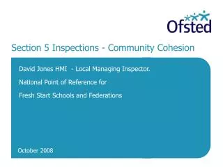 Section 5 Inspections - Community Cohesion