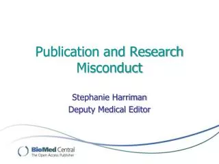 Publication and Research Misconduct