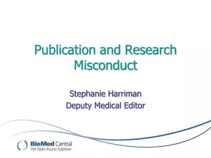 publication and research misconduct