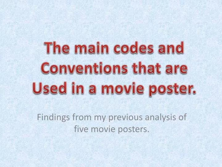 findings from my previous analysis of five movie posters