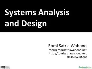 systems analysis and design