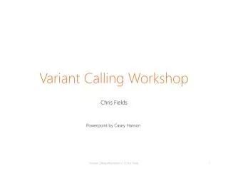Variant Calling Workshop