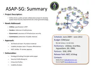 ASAP-SG: Summary