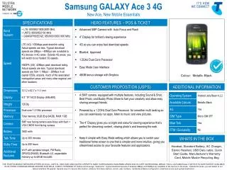 Samsung GALAXY Ace 3 4G New Ace, New Mobile Essentials