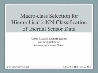 Macro-class Selection for Hierarchical k-NN Classification of Inertial Sensor Data