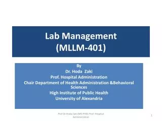 Lab Management (MLLM-401)