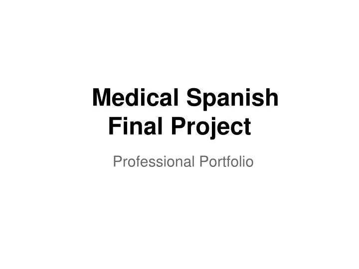 medical spanish final project