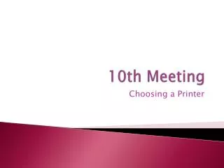 10th Meeting
