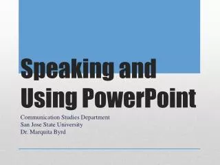 Speaking and Using PowerPoint