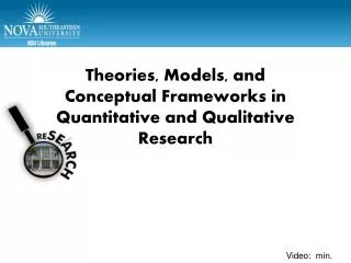 Theories, Models, and Conceptual Frameworks in Quantitative and Qualitative Research